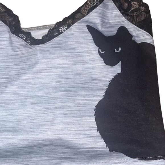 DC Comics Women's Lounge Set L Black Cat Print Halloween - Picture 7 of 10